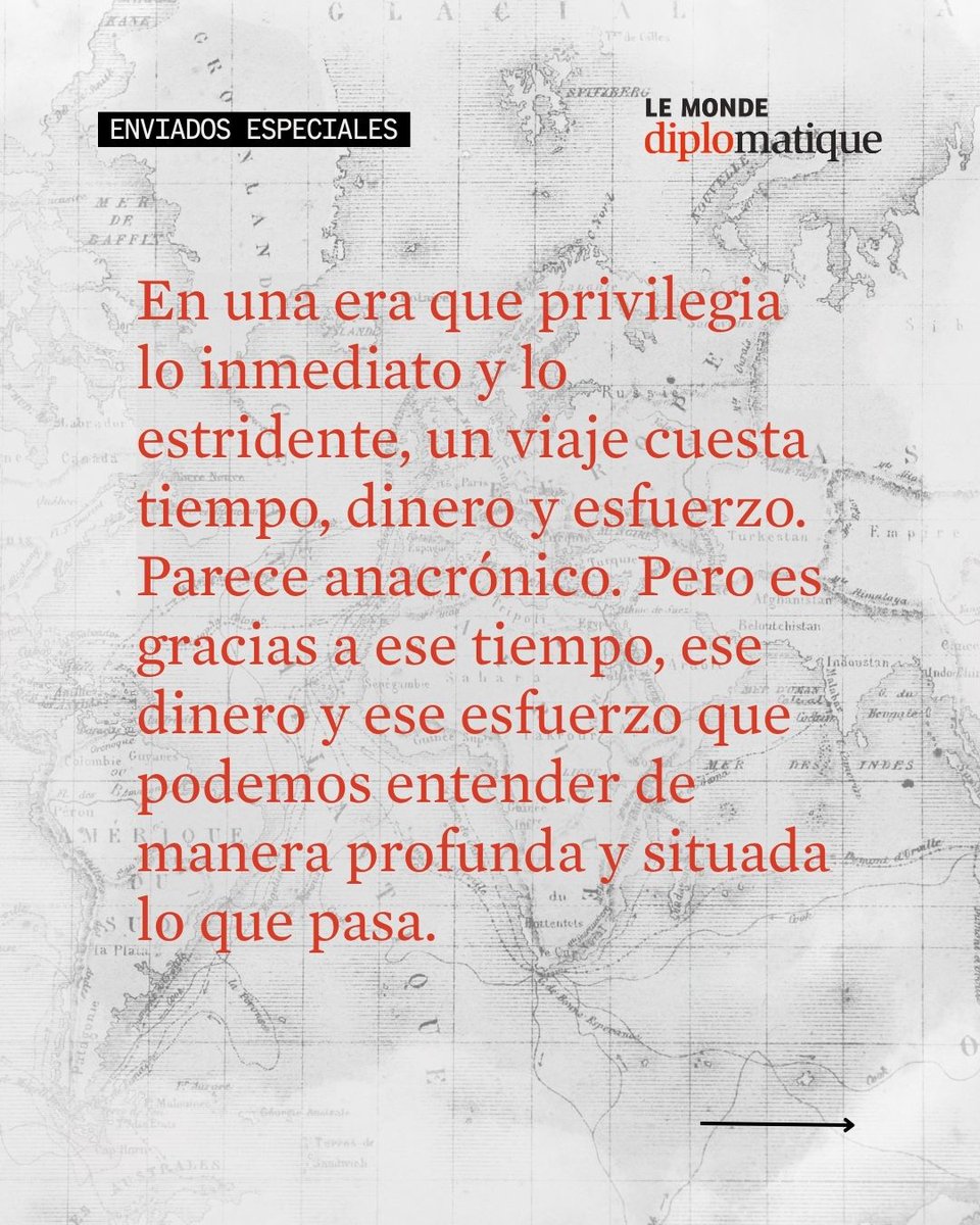 ElDiploConoSur's tweet photo. En Le Monde diplomatique todavía apostamos por los enviados especiales. Para el gran periodista Ryszard Kapuściński, nacido en una Polonia encerrada tras la Cortina de Hierro, el deseo de viajar nacía de la necesidad de saber qué había del otro lado. La frontera no era solo la división entre países, sino una barrera psicológica y cultural. Viajar, registrar y hacer preguntas es la mejor forma de descentrarnos y entender realidades diferentes a la nuestra.

✈️En una era que privilegia lo inmediato y lo estridente, un viaje cuesta tiempo, dinero y esfuerzo. Parece anacrónico. Pero es gracias a ese tiempo, ese dinero y ese esfuerzo que podemos entender de manera profunda y situada lo que pasa.

🌏En la edición de agosto, Julia Neima viajó a La Habana para registrar la asfixia económica de Cuba, Philippe Descamps y Filip Meyer se trasladaron a Polonia para entender el malestar de los agricultores con la posible incorporación de Ucrania a la Unión Europea y Prune Antoine fue a la República Checa para ver los estragos que causan las drogas químicas en Europa Central.