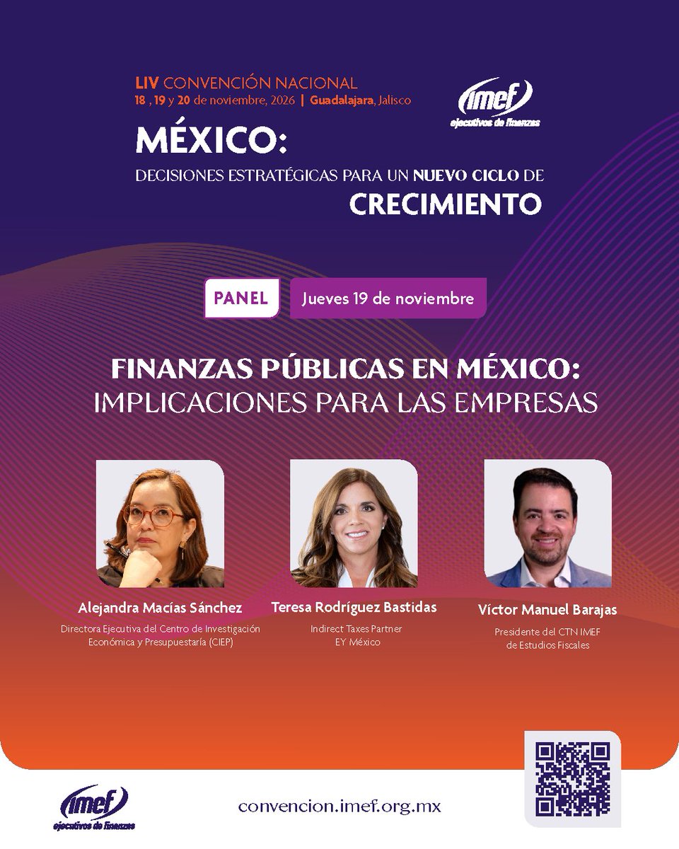 IMEFOficial's tweet photo. ¿Cómo afectarán las finanzas públicas a tu empresa? Acompaña a los expertos en el panel de la LIV Convención Nacional IMEF este 19 de noviembre en Guadalajara. 

Registro aquí: https://t.co/BkeNkZhapA

#ConvenciónIMEF #FinanzasPúblicas #Negocios #Economía #CFO https://t.co/xBK7fRssDe