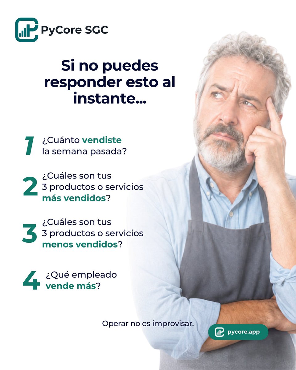 PycoreSGC's tweet photo. ¿Tienes las respuestas claras? 📊 Si no puedes responderlas al instante, quizá necesitas mayor control sobre tu operación. Con PyCore SGC consulta tus ventas, productos y rendimiento para tomar decisiones basadas en datos, no en suposiciones.

#PyCoreSGC #GestiónEmpresarial https://t.co/lJQ9kfwwp9