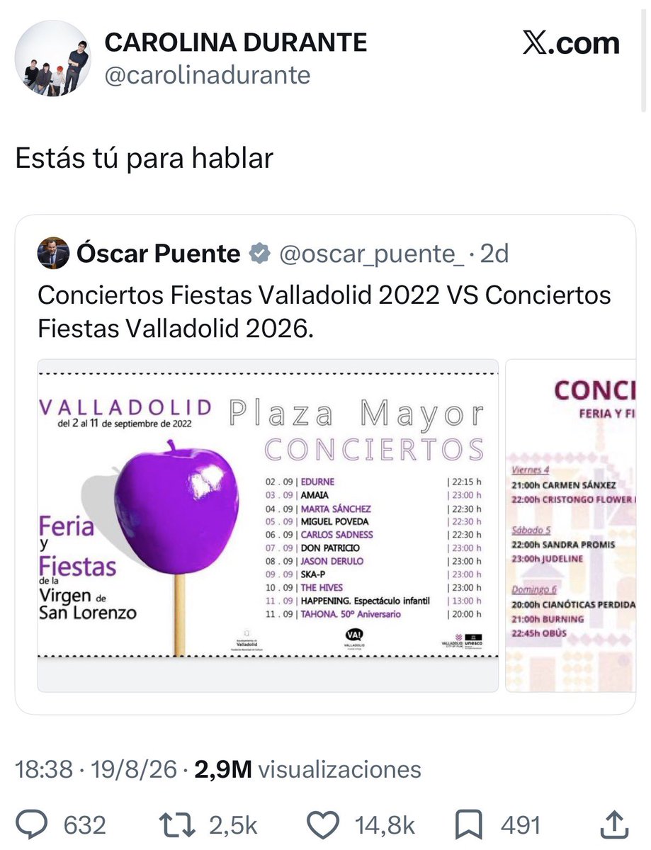 mejoreszasca's tweet photo. ZASCA!!!!!!!!! de @carolinadurante a @oscar_puente_ https://t.co/JKUoQMnOYK