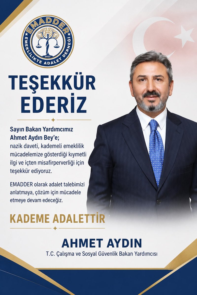 2003Tugba_'s tweet photo. Nazik kabulleriniz için çok teşekkür ederiz sayın bakanım kademe talep değil anayasal hakkımızdır.
Gün geçtikçe adaletsizlik büyüyor. Kademeli Emeklilik zaman kaybedilmeden hemen yasalaşmalı @AhmetAYDIN_02

@EmadDernegi
#EmekçiyeKademeŞart https://t.co/uNNtUsMjhQ