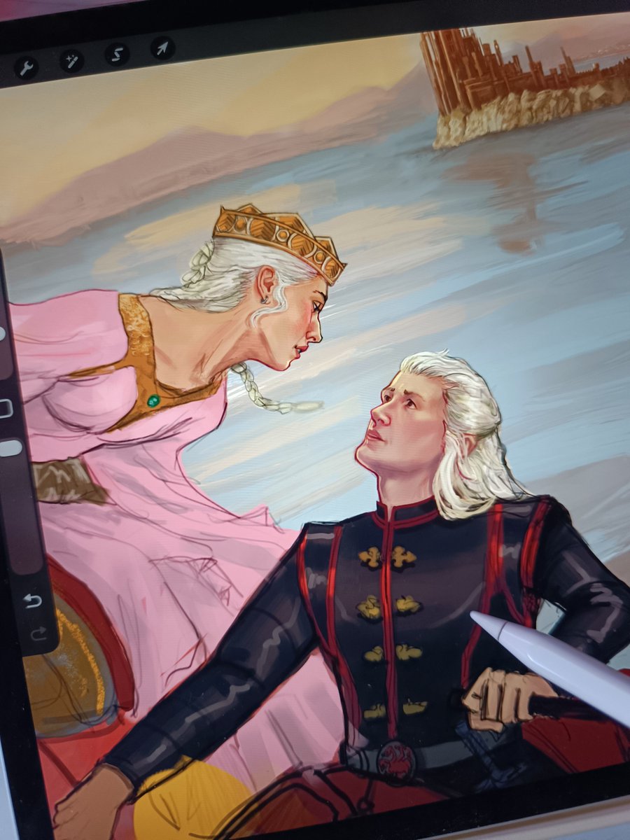 bewiart's tweet photo. WIP part 2 
#houseofthedragon #daemontargaryen #rhaenyratargaryen #hotd https://t.co/QfrRP1rVdU