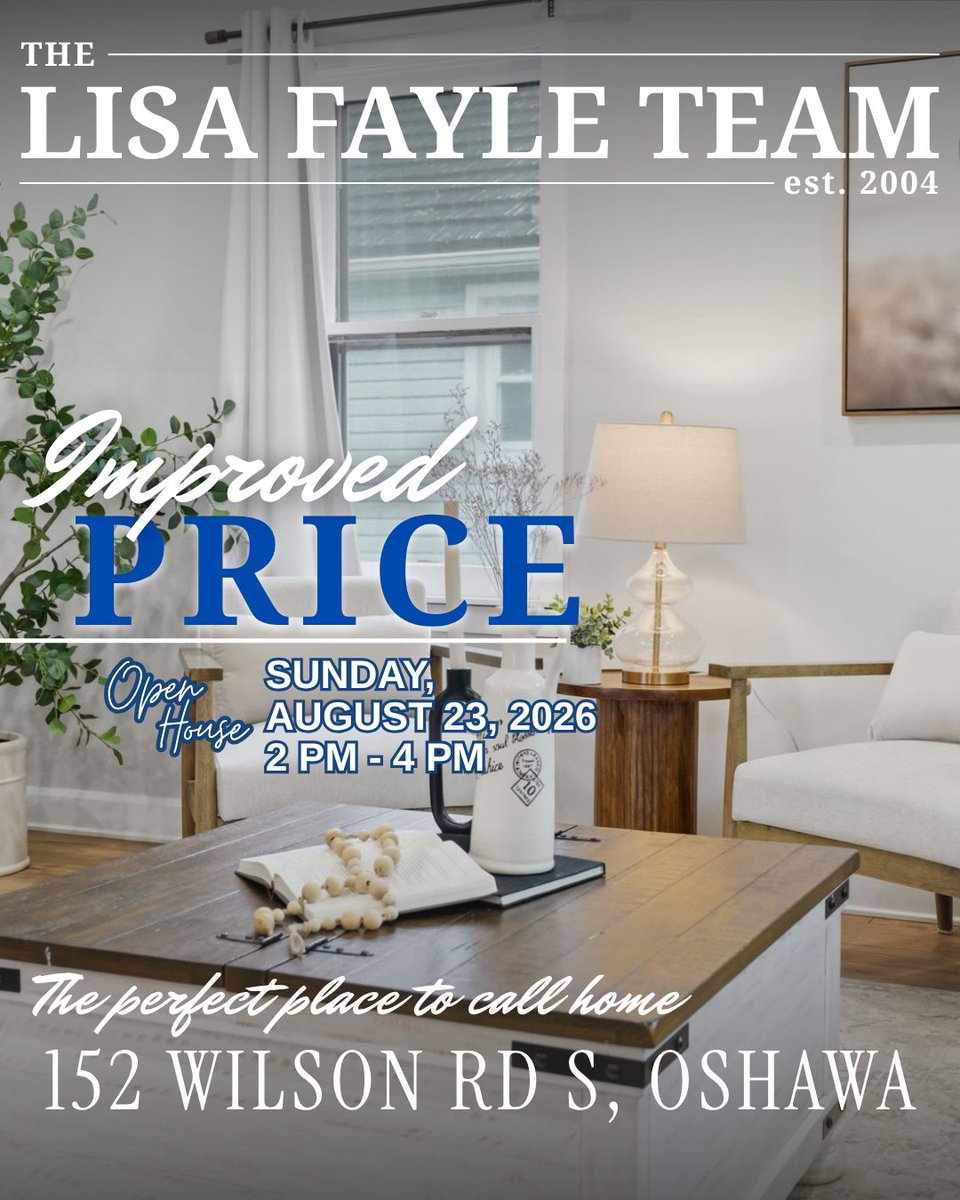 lisafayle's tweet photo. 💥IMPROVED PRICE💥
📍152 Wilson Rd S, Oshawa📍
🎉 OPEN HOUSE AUGUST 23rd FROM 2-4 PM 🎉

✨ Renovated Bungalow with a Huge Backyard & Separate Entrance Basement! ✨
This charming and beautifully updated bungalow offers stylish finishes, a functional layout, and a spacious backyard retreat—all in a convenient Oshawa location close to everything you need 🏡🌳

🏡 Main Features:
• 3 Bedrooms & 1 Bathroom
• Bright open living room with pot lights & wood beam accent
• Large picture window with abundant natural light
• Updated laminate flooring throughout
• Move-in ready with modern finishes

🍽️ Kitchen Features:
• Stunning renovated kitchen
• Wood block countertops
• Breakfast bar for casual dining
• Stainless steel appliances
• Modern backsplash & ample storage

🛏️ Bedroom Features:
• Spacious primary bedroom with feature wall
• Large closet & bright window
• Secondary bedroom with walkout to backyard deck

🎬 Basement Potential:
• Partially finished basement
• Separate entrance
• Large windows
• Endless possibilities for future living space, home office, or in-law potential

🌿 Outdoor Features:
• Large fully fenced backyard
• Spacious deck & patio area
• Plenty of green space for entertaining, kids & pets
• Perfect for summer gatherings & outdoor enjoyment

🚘 Bonus Features:
• Renovated kitchen & bathroom
• Newer windows
• Close to schools, parks & shopping
• Easy access to Highway 401

💫 Why You’ll Love It:
With a beautifully renovated kitchen, separate entrance basement, and an oversized backyard perfect for entertaining, this home offers incredible value for first-time buyers, downsizers, or investors alike.

📸 CLICK LINK BELOW FOR MORE PICTURES!
https://t.co/iOHR2yLYJ9

Thinking of a Sale? Call Lisa Fayle 📲 905-655-9353
🏆 Durham Region’s #1 RE/MAX Agent!

#thelisafayleteam #durhamrealestate #durhamregion #bowmanville #courtice #oshawa #whitby #ajax #pickering #gtahomes #forsale #justlisted #inlawsuite #multigenerationalliving