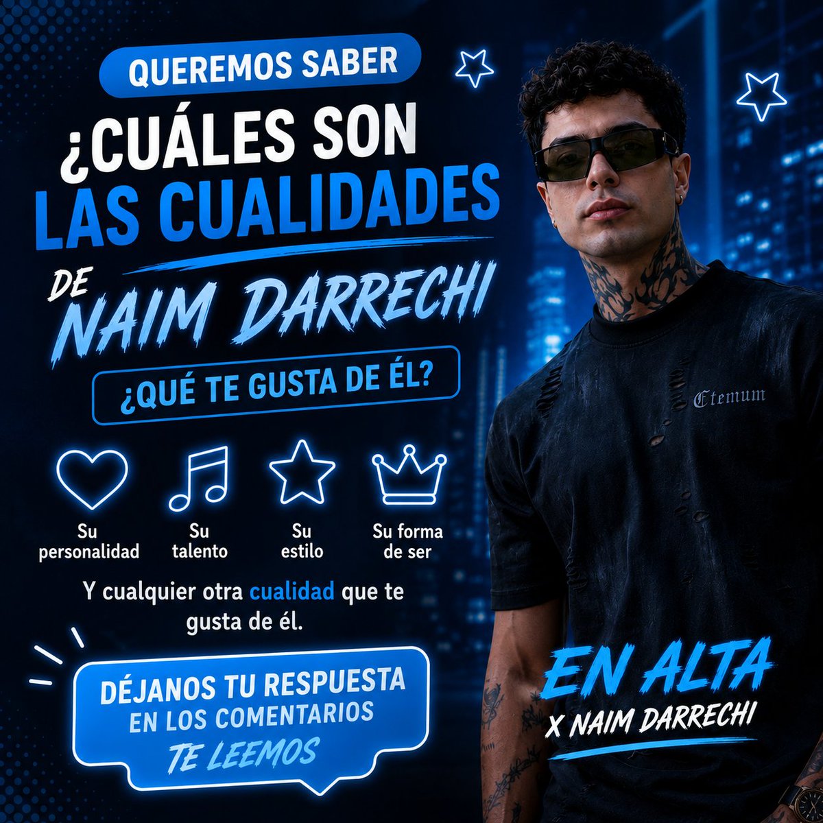 PaolaS198's tweet photo. Cuales son las cualidades que te gustan de #Naimdarrechi Hagamos que esta tendencia llegue a todos

EN ALTA X NAIM DARRECHI https://t.co/VMZPFeHjWR