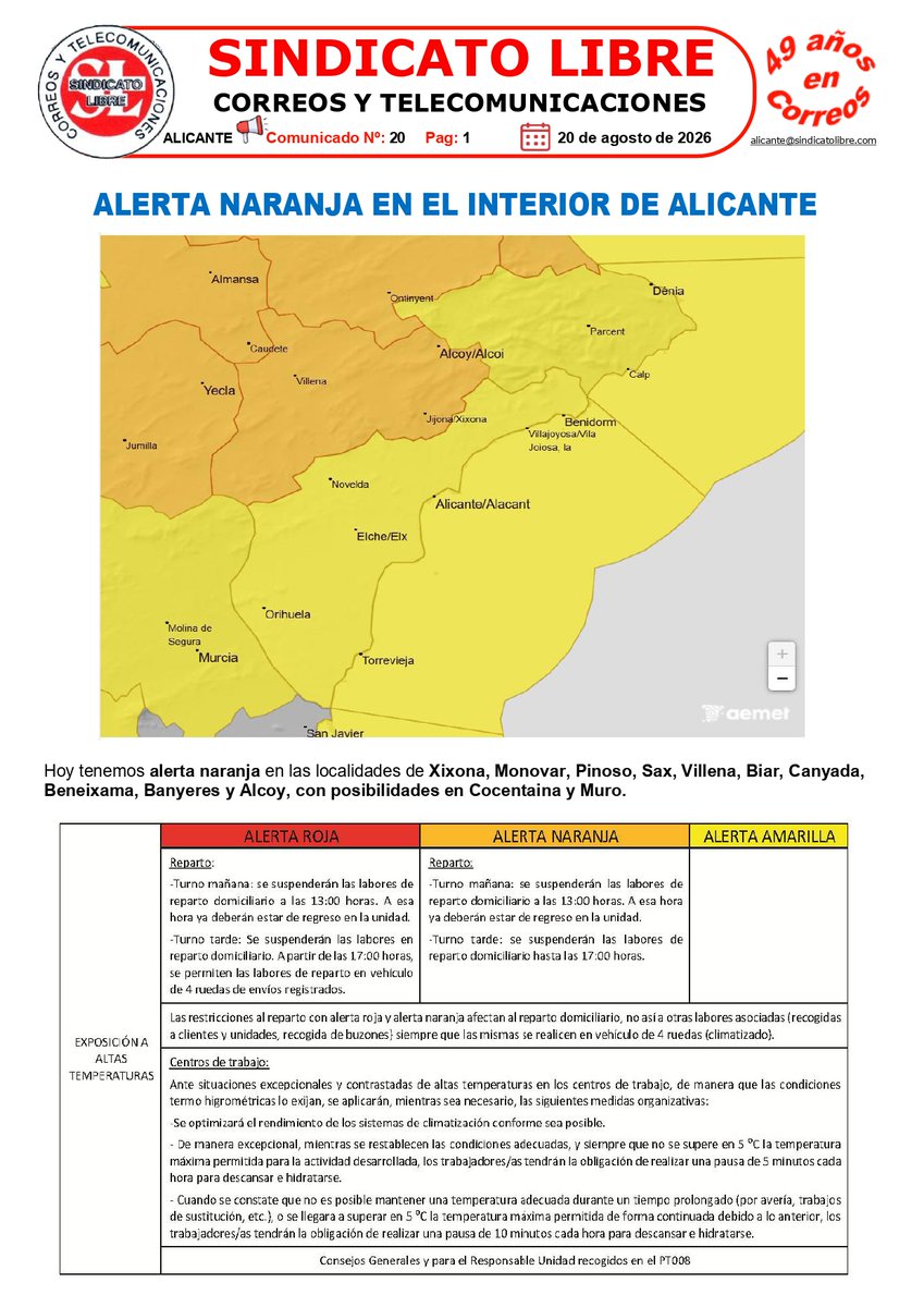 06Slibre's tweet photo. 20A-Alerta Naranja interior de Alicante. https://t.co/lAuFjDCI0c