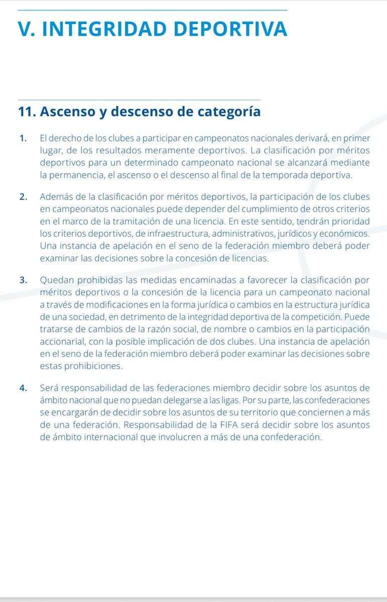 LeonesNegrosCF's tweet photo. El mérito deportivo primero.

Las normas de FIFA establecen que el derecho a participar en una competencia debe partir de lo que se consigue en la cancha: ascender y descender.

Porque competir por algo también mantiene viva la ilusión de nuestra afición. https://t.co/EC5uCA6faG