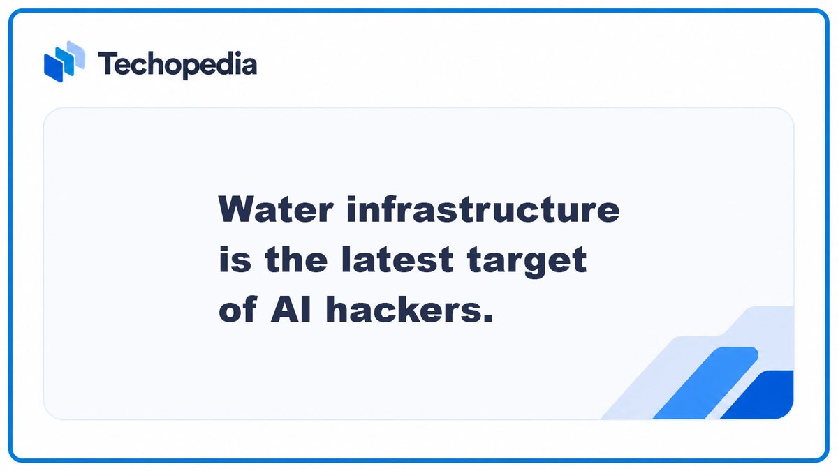 techopedia's tweet photo. https://t.co/MpDwqL13Il

One of the ways AI is empowering hackers is by making it easier to scan for known vulnerabilities at scale. Ironically, one of the "leakiest" high-priority targets turns out to be water infrastructure systems. https://t.co/Er2nYuHKKY