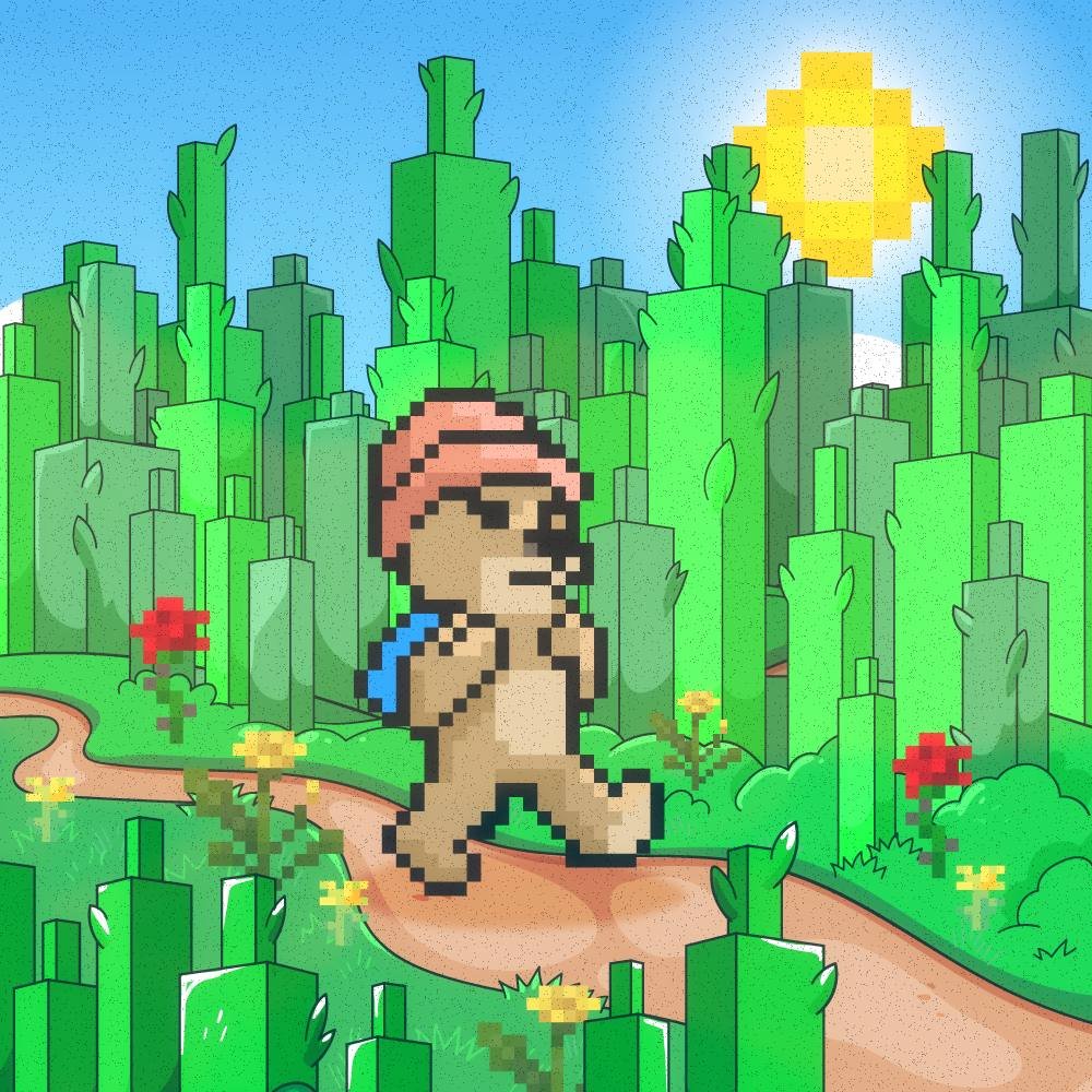 dogwifpixelPF's tweet photo. just a dog wif pixels going for a walk. https://t.co/EdQWBO7d8b
