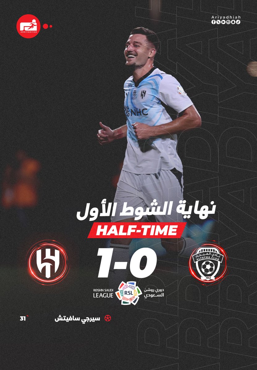 ariyadhiah's tweet photo. 🕑 نهاية الشوط الأول🕑

الهلال يتقدم على الفيحاء (1-0)

#دوري_روشن_السعودي 🇸🇦
#RoshnSaudiLeague https://t.co/2cGxTErJr0