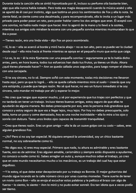 QPilla98972's tweet photo. Historia pedida por:
@Fluttershy80137  

Disculpen la tardanza, pero fue un texto un poco más largo de lo pensado. Espero que lo disfruten

La historia también se encuentra en AO3: https://t.co/oNx3IuxN1X

#FNAFHS 
#foxica
#foxann https://t.co/mkIfipRkzq