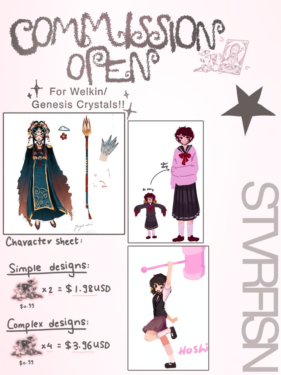 stvrfisn900's tweet photo. 𝗢𝗣𝗘𝗡𝗜𝗡𝗚 𝗖𝗢𝗠𝗠𝗜𝗦𝗦𝗜𝗢𝗡𝗦!!!!!

Desperately need money for Vodyanitsa after I got shot by Odette 💔

Please thoroughly go through the options and rules please.

Boosts are appreciated!!

#commissionopen #commissions  #genshincomnisions #commissionsareopen #commission https://t.co/gO8rRxJoX0