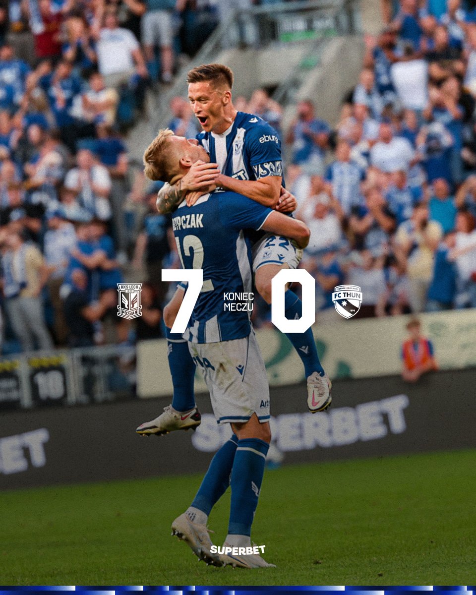 LechPoznan's tweet photo. 🏁 Pierwszy krok ku Lidze Europy wykonany, za tydzień w Szwajcarii rewanż. Fajny to był wieczór ✨
__
90'+3 #LPOTHU 7:0 https://t.co/KJ8fv65zXn