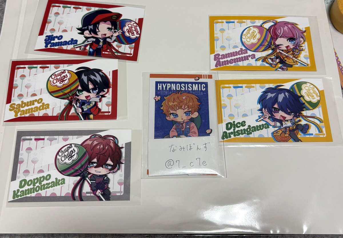 7_c7e's tweet photo. 【交換】 ヒプノシスマイク ヒプマイ チュッパチャプス 特典

讓)二郎、三郎、乱数、帝統、☆独歩

求)左馬刻、銃兎

☆は左馬刻優先

都内、横浜手渡し可能
郵送可能

検索からでもお気軽にお声がけください🙇‍♀️ https://t.co/nmqJhjQtOF