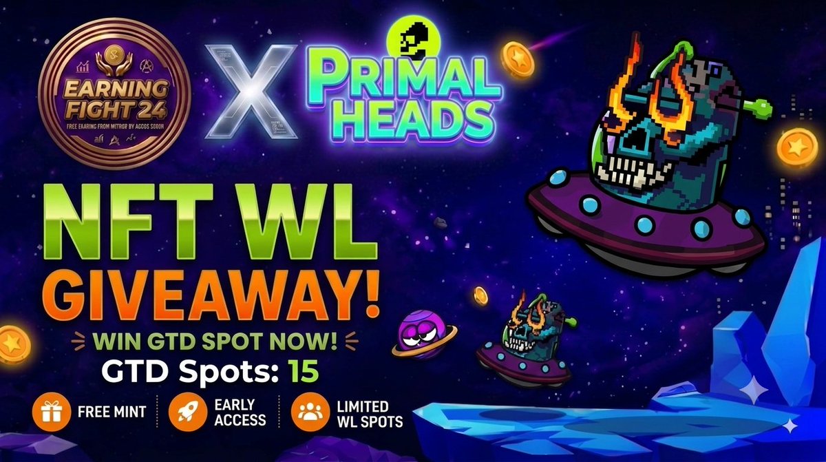 _AbdussoburYT's tweet photo. 🎉 PRIMALHEADS NFT GIVEAWAY! 🏆

𝗘𝗔𝗥𝗡𝗜𝗡𝗚 𝗙𝗜𝗚𝗛𝗧 24 × 𝗣𝗥𝗜𝗠𝗔𝗟𝗛𝗘𝗔𝗗𝗦

We've partnered with @PrimalHeads to give away 15x Guaranteed (GTD) Whitelist Spots to 15 lucky winners! 🥳

🎁 Prize:
🏆 15x WL GTD Spots (Mint Price: $0.5)

📜 To Enter:

1️⃣ Follow @_AbdussoburYT & @PrimalHeads
2️⃣ Like & Retweet this post & @PrimalHeads pinned post 🔄
3️⃣ Tag 3 Friends in the comments 🏷️

⏰ Duration: 48 Hours | Good Luck! 🍀

#NFT #NFTGiveaway #PrimalHeads #Web3 #Airdrop
——————————------------------