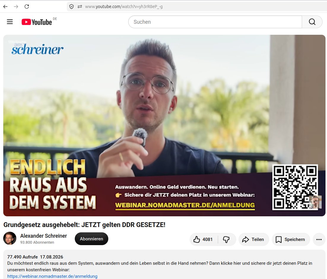 WhiteDr71953755's tweet photo. "Wo ist der Verfassungsschutz, wenn man ihn mal braucht?"

Der Verfassungsschutz ist antideutsch und antiweiß und läßt andere Antideutsche und Antiweiße wie diesen "Grünen" schön in Ruhe.

Uns Normale bald überhaupt nicht mehr: https://t.co/550CzaJuwq

@NoWhiteGuiltNWG https://t.co/vrgTNw69No
