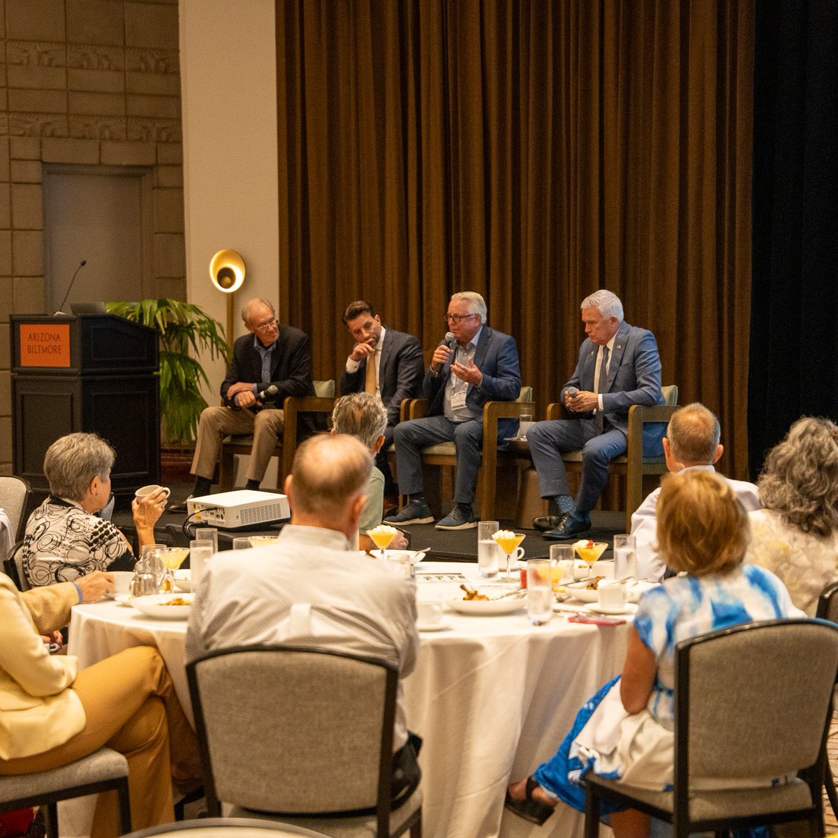 CAPArizona's tweet photo. CAP was proud to host nearly 200 leaders at its annual League of Arizona Cities &amp; Towns Conference luncheon. Thanks to our panelists from @AZChamber @PinalPartnership and @SALCLeaders for sharing their perspective on Arizona's water management and conservation success, as well! https://t.co/bvKRHsLZd0