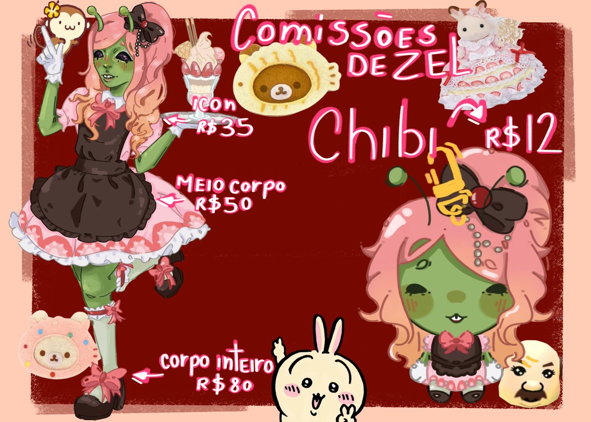 Zeeelxy's tweet photo. 1 emote: 15 reais  
3 emotes: 35 reais  
5 emotes: 55 reais   

♡ qualquer dúvida ou interesse, é só me chamar via discord ( .zelxy ) 
♡ personagens extras: 60% +

[#comission #emotes #chibi #comissionopen] https://t.co/eGWzdFjoiN