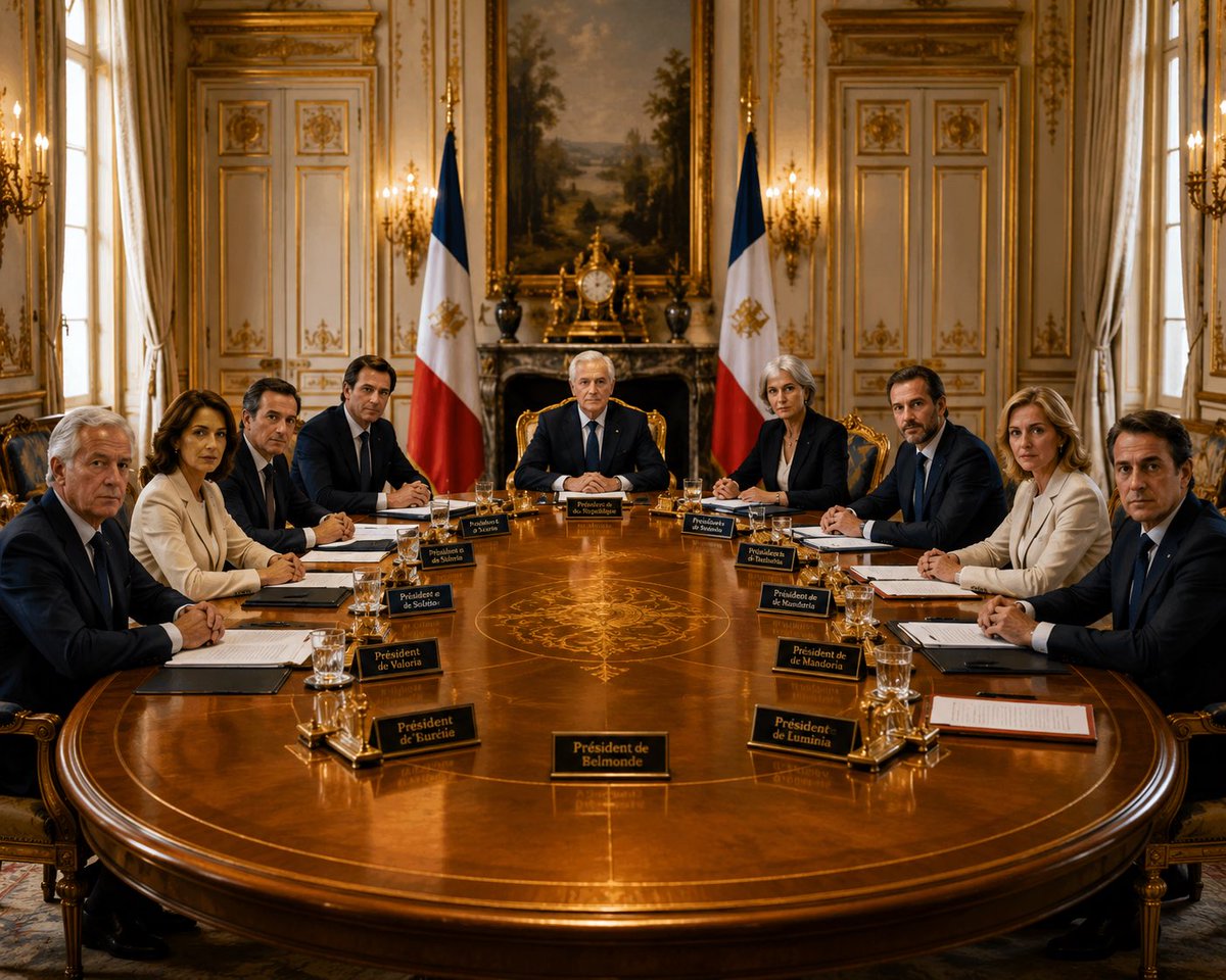 jeromegodefroy's tweet photo. En raison du trop grand nombre de candidatures, le Conseil Constitutionnel a décidé exceptionnellement de mettre en place au printemps prochain l’élection simultanée de 10 présidents de la République qui dirigeront le pays de manière collégiale. https://t.co/64HKhFMvh4