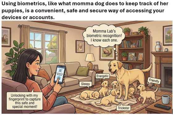 larryp_IT's tweet photo. Pets #Cybersecurity tips 5 of 15; like momma dog keeping track of her pups use biometrics to increase your security and convenience in logging in. A baddie may be able to access your password, but they’ll have a harder time capturing your biometrics. https://t.co/0rfFNts1VC https://t.co/eJRIZUFAxv