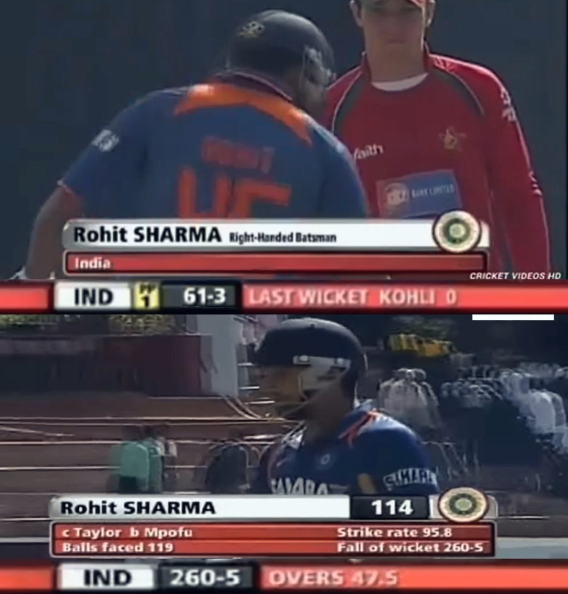 justrohit45's tweet photo. nowhere I get ball-by-ball highlights of this goated knock, idk why.. his 1st Int'l century btw https://t.co/5tZyKfqzVb