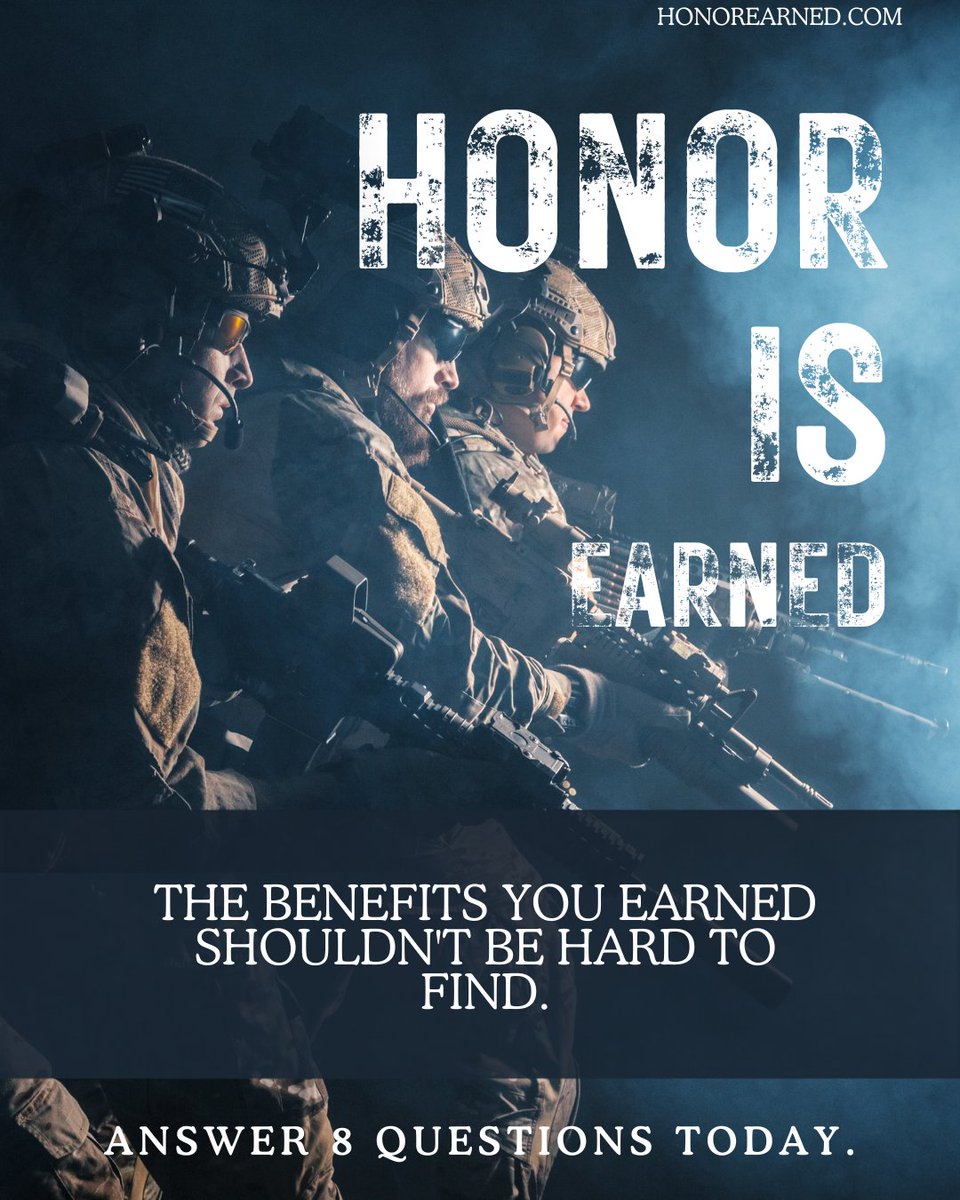 Honor_Earned's tweet photo. They served for something bigger than themselves. 🇺🇸

The benefits they earned should be just as easy to find as the reasons they served.

8 questions. One simple way to see what you may qualify for.

Don’t leave what you earned behind.
Honor the service. Claim what’s yours. https://t.co/vLJ3m0goMi