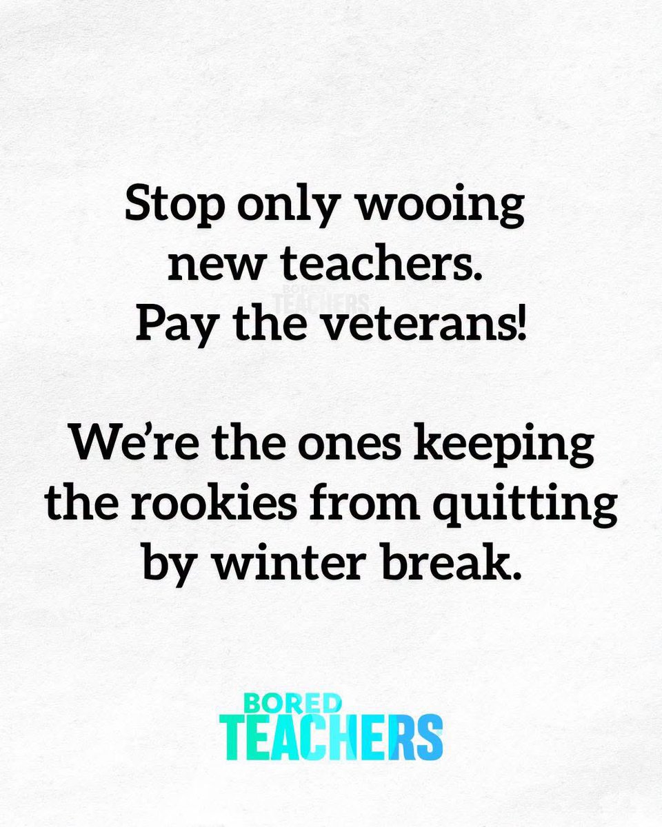 Bored_Teachers's tweet photo. All teachers should be valued, no matter the years of experience. https://t.co/0HAoUDHGsZ