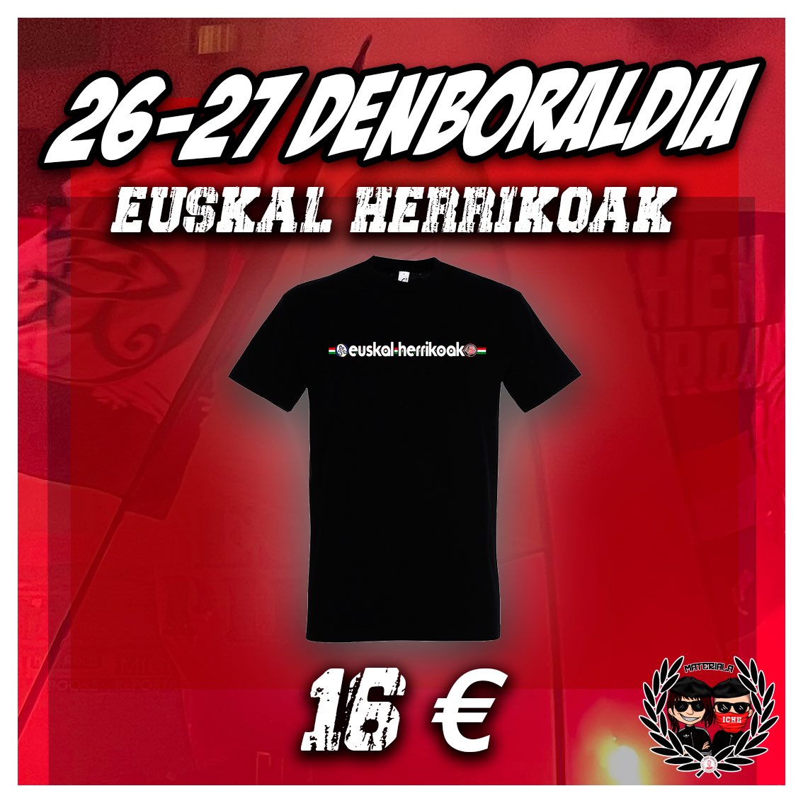 materialaichh's tweet photo. |EUSKAL HERRIKOAK|
Neurriak:  
Zabalak - XStik 3XLra

Estuak - S eta M
 
Umeak - 6,8,10 eta 12 urte

Eskuragarri denda fisikoan https://t.co/pjtencmhhM