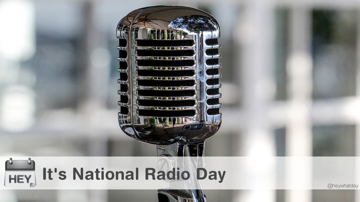 HeyWhatDay's tweet photo. It’s National Radio Day! 
#NationalRadioDay #RadioDay #Microphone https://t.co/tMg1IZpt93