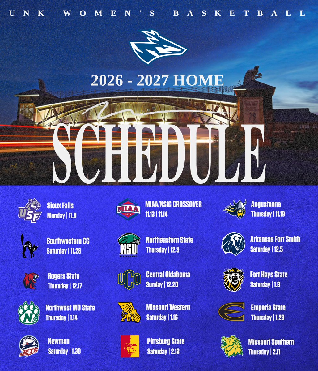UNKWBB's tweet photo. GET YOUR 🍿 READY!! Our Non-Conference slate is loaded with home games and the MIAA schedule is locked in! See you soon!
#AttackTheDay
#LopesUp https://t.co/yXJb4QFgPo