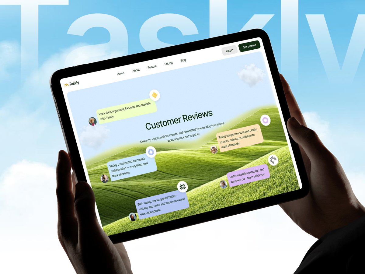 Maqawagency's tweet photo. Taskly Review Page — designed to showcase user feedback in a clean, engaging, and trustworthy way.
✓ Simple reviews
✓ Stronger confidence.
Full view: https://t.co/qlN9evT1mD
.
#Taskly #TaskManagement #ReviewPage #UIDesign #UXDesign #SaaSDesign https://t.co/S0ktwwTuf3