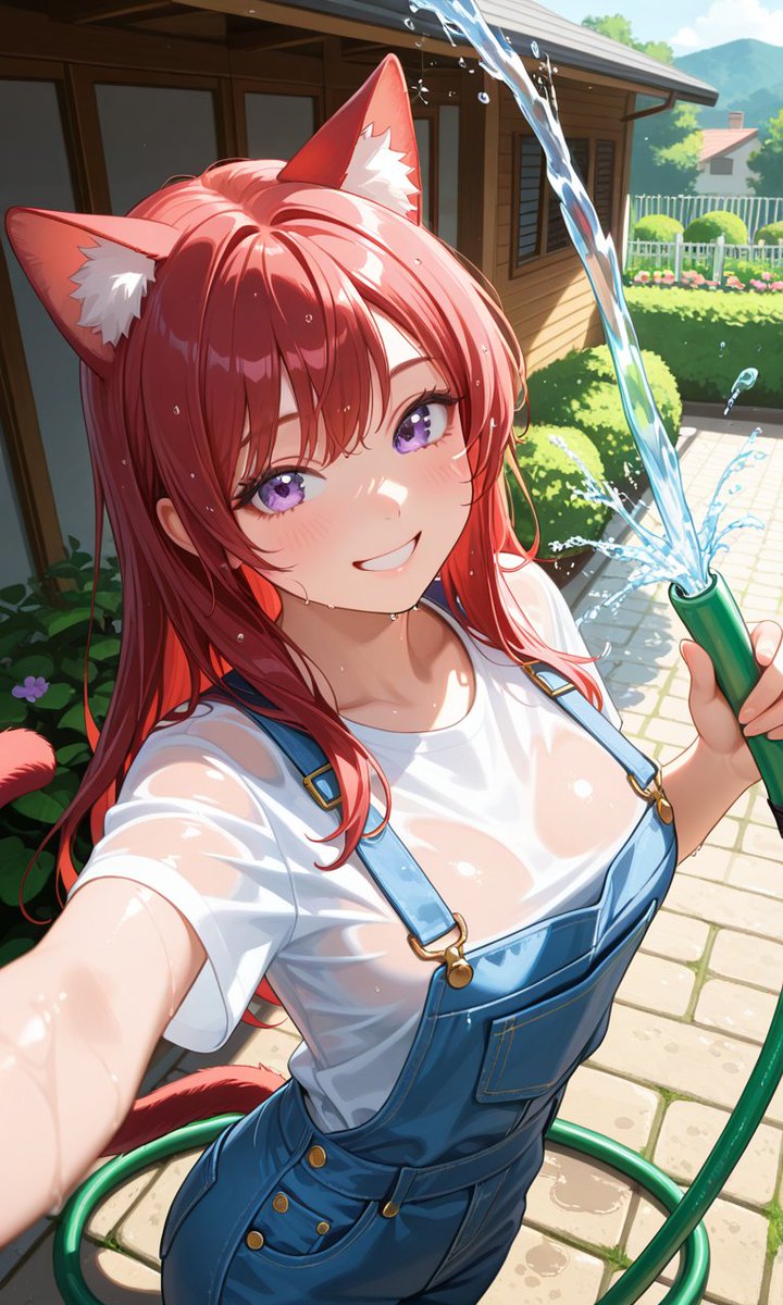 Western0036's tweet photo. Westia: Morning 🌄 
Figure I should water my plants  today before it gets too hot ☀️ Keep yourself hydrated, okay 💦 Summer is almost over 😊💝💝💝

SFW Illustration https://t.co/BWUPlAJaG2