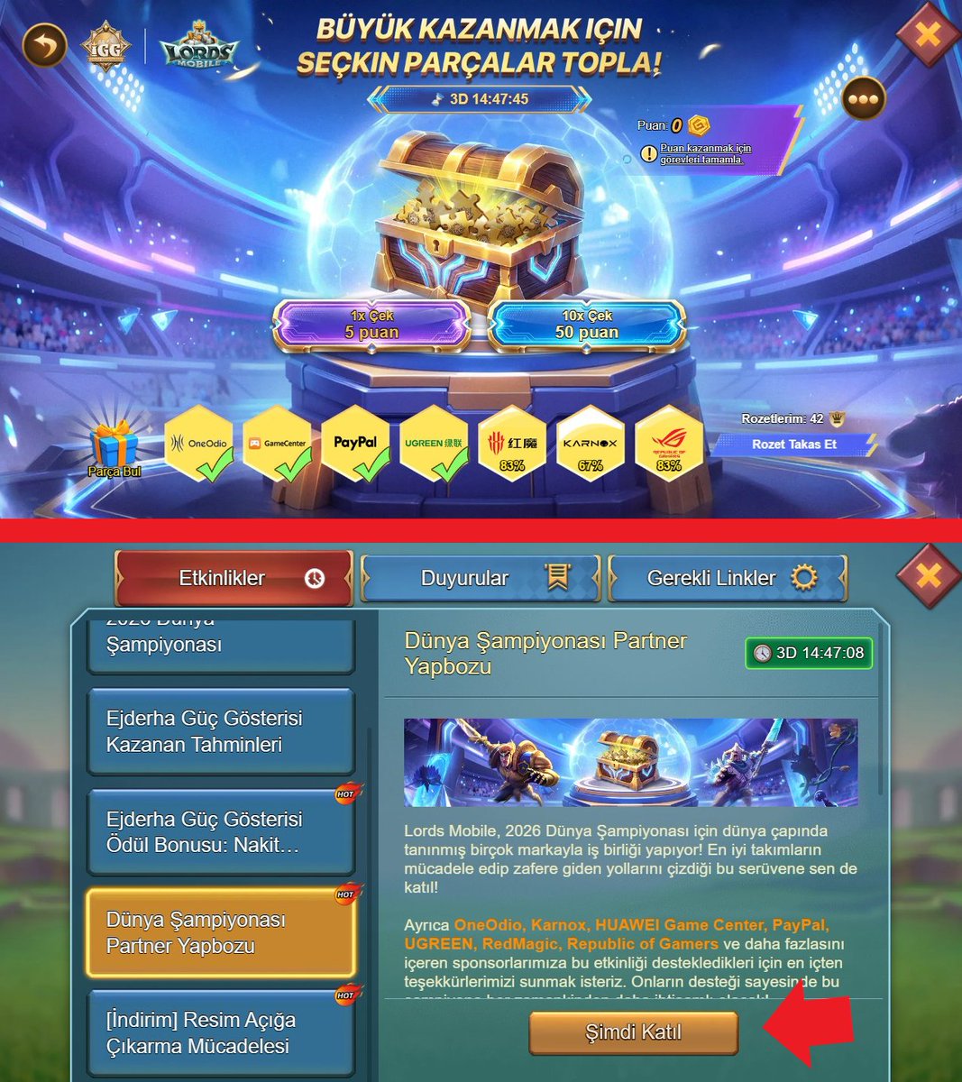 DaffyGamerTV's tweet photo. Gözden kaçmasın ! Ortalama 3 günde bitirebileceğiniz yapboz etkinliği. Katılmayı unutmayın dostlar.
@LordsMobile @LordsMobileJP @LordsMobileES https://t.co/kuRZm05N00