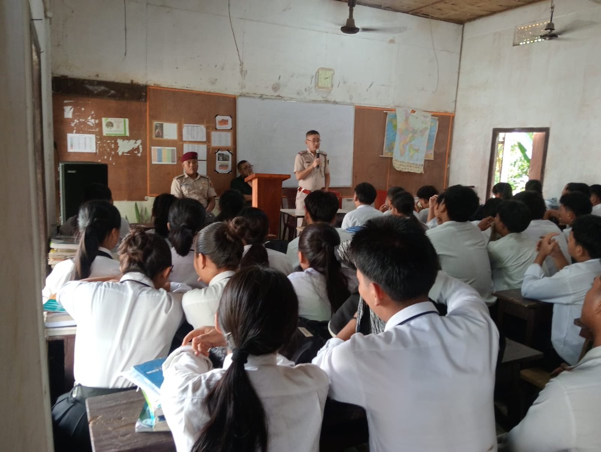 mizorampolice's tweet photo. On 19.08.2026, Bairabi Police Station conducted an awareness campaign at Bairabi Higher Secondary School and Government Bairabi High School. The programme covered important topics including Cyber Crime, Traffic Rules, the NDPS Act, and the POCSO Act. https://t.co/NaqbqDYgc2