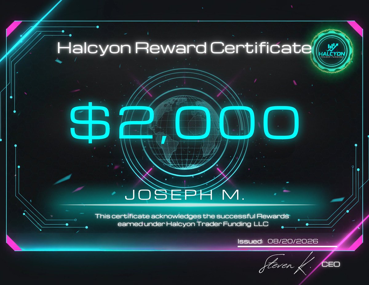 HalcyonPayouts's tweet photo. Joseph, a $50K Reward Account trader, recently submitted a reward request and didn’t have to wait long. His reward was successfully paid out the following day! https://t.co/qGYVKxaNsA