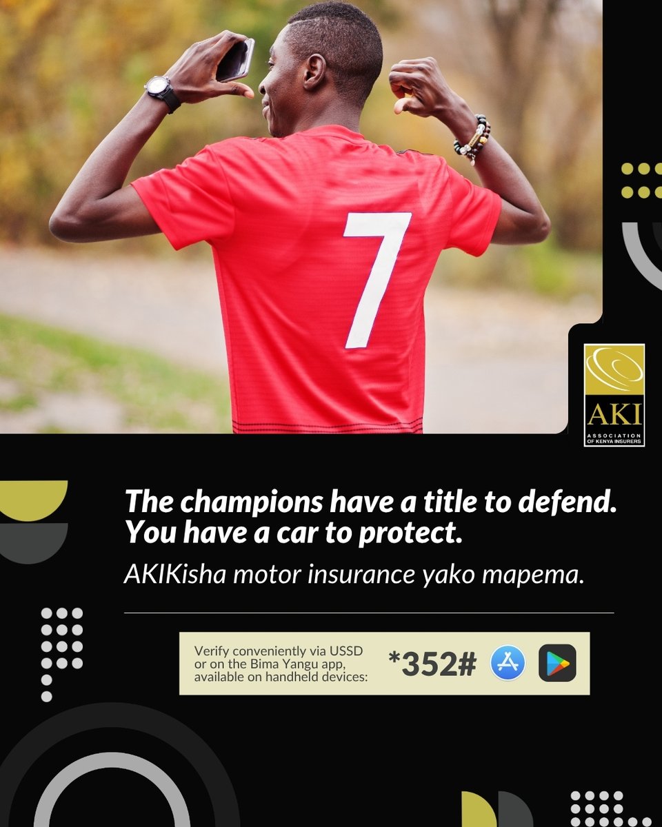 AKI_Kenya's tweet photo. Confidence pekee haitoshi bwana
Verify cover yako — Genuine, Expired, Invalid ama Upcoming, jua status yako. *352# ama app ya BIMA YANGU.
 
#AKIKisha #VerifyBeforeYouDrive #UnderstandInsurance https://t.co/6hs2Z19v0V