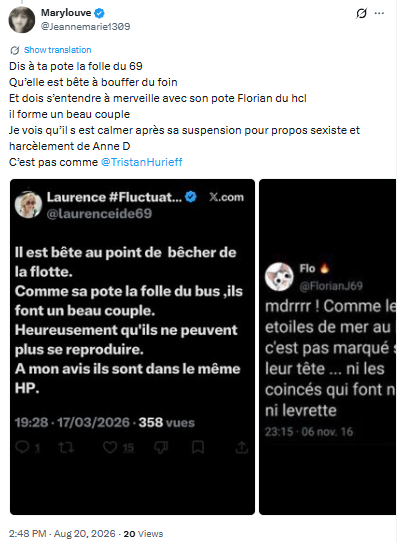 TrollSpectral's tweet photo. @Jeannemarie1309 En quoi ça me concerne, vieille crasseuse ? Tu m'as bloqué, pourquoi tu viens m'emmerder ? T'en as pas marre de faire iech tout le monde avec tes délires obsessionnels ? 
Ne viens pas me parler. Dégage, tu pues d'ici. https://t.co/e3A7vpT5A2