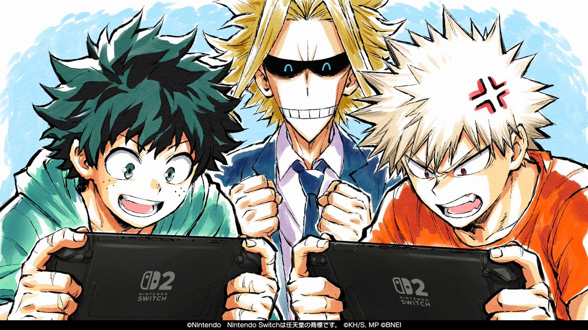 SLOplays's tweet photo. NEW OFFICIAL ART OF DEKU &amp; BAKUGO PLAYING ON THE NINTENDO SWITCH 2 ✌️😂 https://t.co/pVt4bWgxrp