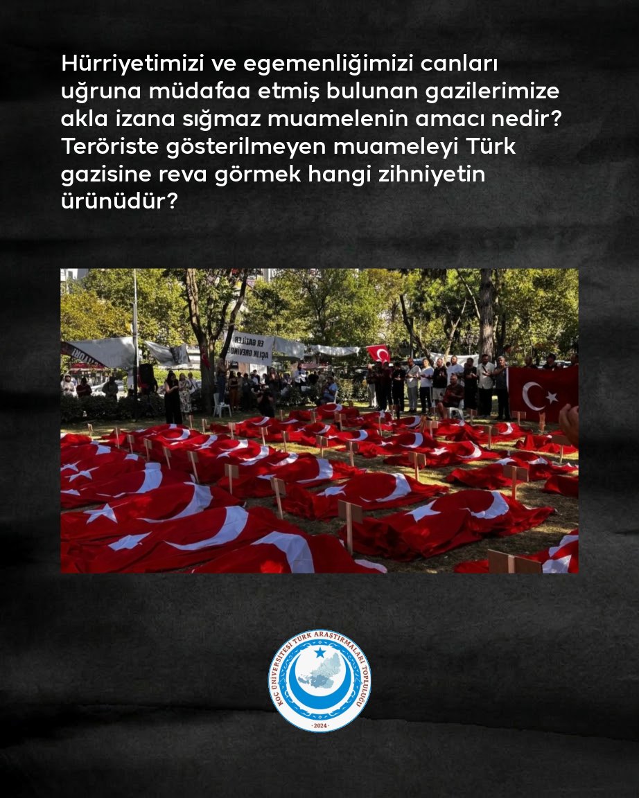 kutat2024's tweet photo. Bir ayı aşkındır Güvenpark'ta hakları için mücadele veren gazilerimizin şafak baskınıyla eylem yerlerinden edilip polis ablukasına alınması kabul edilemez.

Yaşanan meşum hadise, bizleri endişeyle düşünmeye itmiştir. Coğrafyamızın dört bir yanı savaşlarla anılmaktayken şüphesiz Türk devletinin ve Türk milletinin yegane muhafızı gençliğinin baharında akıl almaz fedakarlıklar yapmış bulunan gazilerimizdir. 

Hürriyetimizi ve egemenliğimizi canları uğruna müdafaa etmiş bulunan gazilerimize akla izana sığmaz muamelenin amacı nedir? Teröriste gösterilmeyen muameleyi Türk gazisine reva görmek hangi zihniyetin ürünüdür?

Gazilerimizin yeri her daim Türk milletinin kalbidir. Türk milleti, bağımsızlığını ve egemenliğini korumak adına canlarını ortaya koyan serdengeçtilere sonsuz bir vefa ve teveccüh gösterir. Bu vefayı ve teveccühü göstermekten aciz olanların yeri ise hiç şüphesiz tarihin tozlu sayfalarıdır.