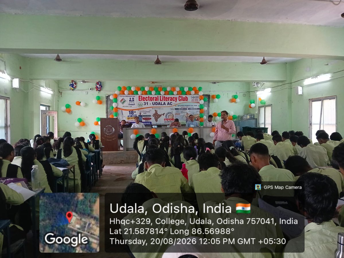 DM_Mayurbhanj's tweet photo. Educating Young Voters, Empowering Democracy.
An Electoral Literacy Club meeting was organised at Udala College under 31–Udala (ST) AC, in the presence of the Deputy Collector-cum-AERO and Tahasildar-cum-AERO, Udala.
🧵(1/2)
#ElectoralLiteracy #VoterAwareness #EveryVoteMatters https://t.co/Zyd4XbA3Mn
