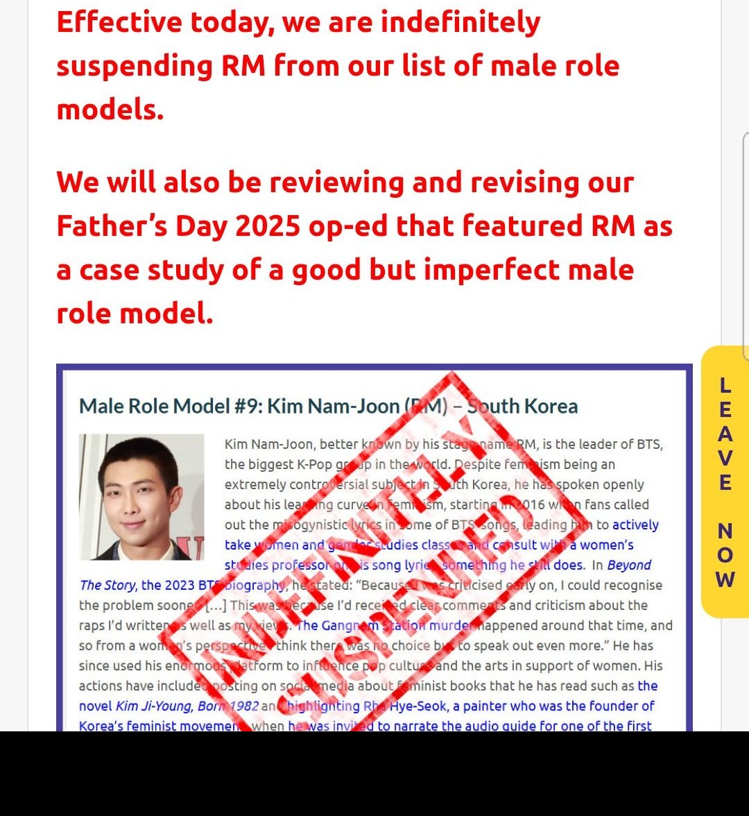 SwiftyRuza's tweet photo. namjoon (RM) of bts getting indefinitely suspended by The Pixel Project after hanging out with serial abuser chris brown. https://t.co/12aRhNLxLM