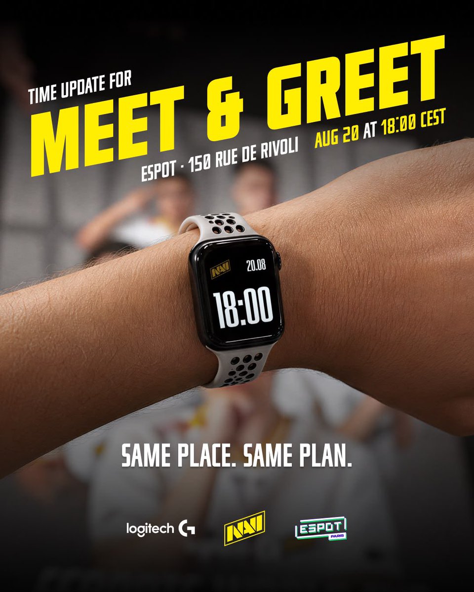LogitechGesport's tweet photo. Ever wanted to meet some pros? Now you can!

Come hangout with @natusvincere CS2 tonight at 18:00 / 6PM CEST.

📍@espotparis 150 Rue de Rivoli

See you soon! https://t.co/i75ZggHABY
