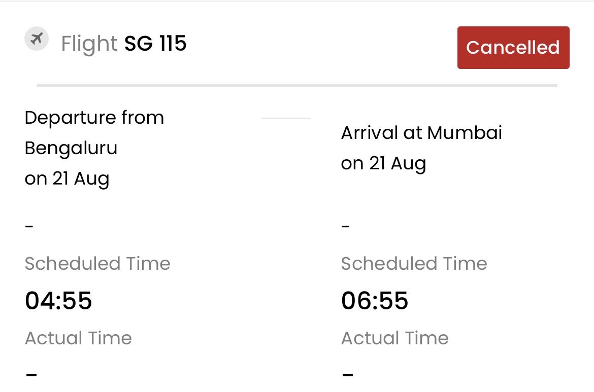 KGoonerette's tweet photo. Flight booked via @Paytm for @flyspicejet has been canceled without any prior notification and upon reaching both their customer care, none of them responding rightly. I need a full refund with a compensation. 
Attaching the photos of the ticket. 
@DGCAIndia I need accountability https://t.co/vuLgx9x7cq