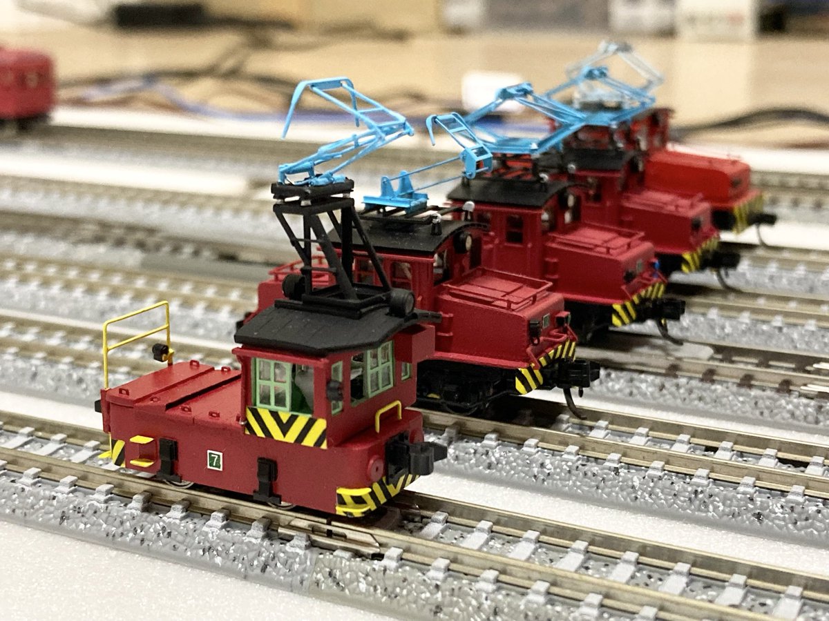 SxBBsuxDkNDBmpN's tweet photo. 明日から国際鉄道模型コンベンション❣️
先日完成した西鉄三井線四軸連接車と三井三池炭鉱鉄道電気機関車の国重要文化財指定記念と称して今年も三池の炭鉱電車持って行きます😁（DM22 TSUKURIBITO）
#国際鉄道模型コンベンション
#炭鉱電車
#西鉄三井線 https://t.co/erKVVmJtR6