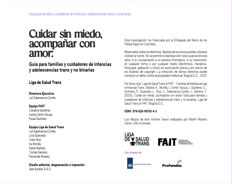 iviceronsouza's tweet photo. Hoy es el lanzamiento de la guía «Cuidar sin miedo, acompañar con amor», de la que soy coautora. Pueden descargarla desde la página web de la Liga de Salud Trans, en el micrositio «Publicaciones».  Estamos listas para espacios de socialización 🥰. https://t.co/QNbaIcH9NP https://t.co/xDhy3zBcBW