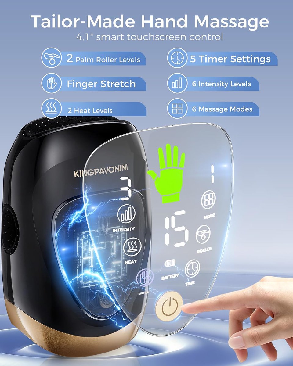 dragonbloggers's tweet photo. Packed with options, KingPavonini Hand Massager with Heat and Compression, Model HM01, Black https://t.co/JVFnfTj495 #ad #kingpavonini #handmassage #massager #options #roller #stretch #intensity #heat #modes https://t.co/pw8RtPOlNw