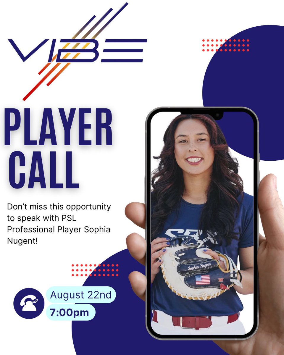 VibeArnold's tweet photo. The Vibe organization is super excited for our upcoming call with @prosbleague standout @SophiaN2021 ! 💪🏼❤️💙 https://t.co/SVBD0BTv8d
