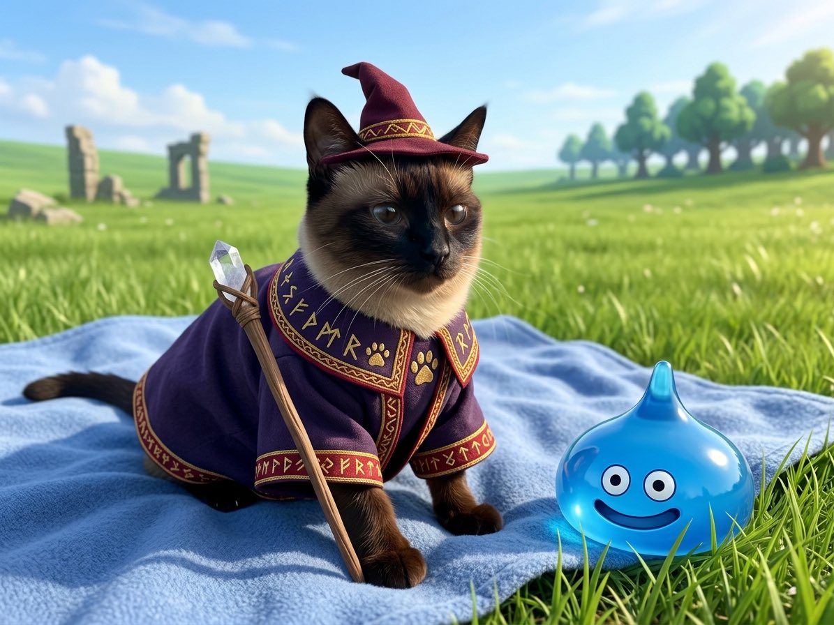 mitos_14's tweet photo. ドラゴンクエストの
勇者画像を生成したよ！

うちの猫を勇者と魔導士にして貰った😊

#ジェミニクエスト
@DQ_PR https://t.co/12dhXPTw7w