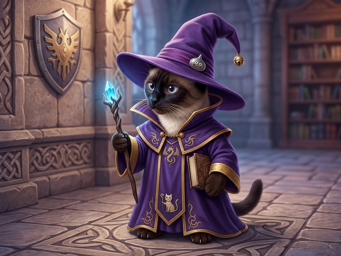 mitos_14's tweet photo. ドラゴンクエストの
勇者画像を生成したよ！

うちの猫を勇者と魔導士にして貰った😊

#ジェミニクエスト
@DQ_PR https://t.co/12dhXPTw7w