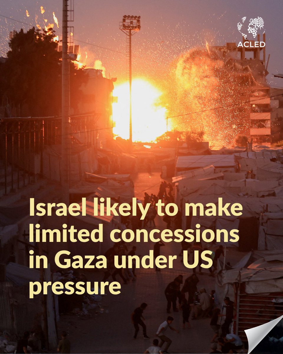 ACLEDINFO's tweet photo. Despite the October 2025 ceasefire, Israeli military activity has continued across #Gaza, with targeted strikes intensifying in recent months and violence remaining concentrated around the #YellowLine. https://t.co/iK2YnZkMVt