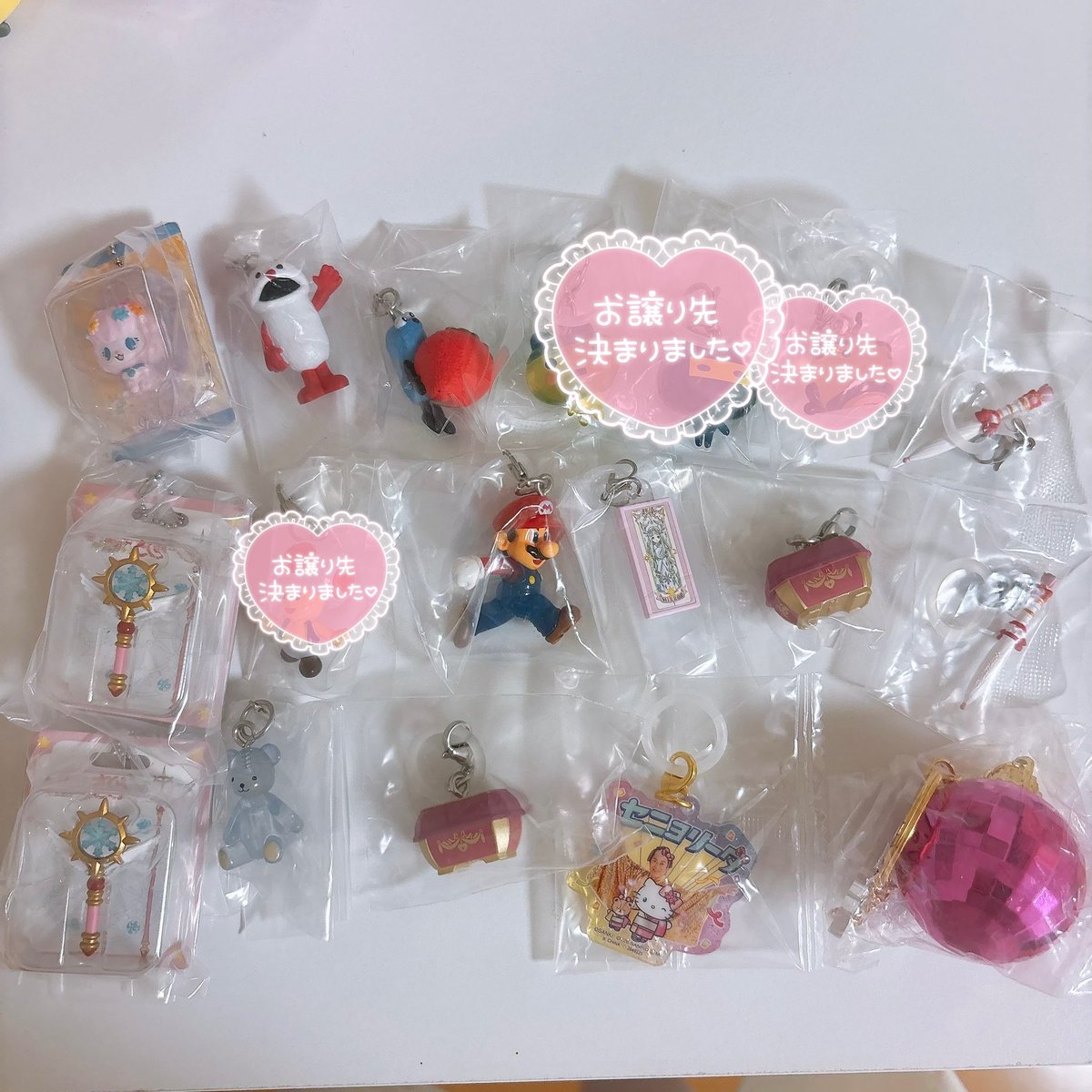 chachapeach63's tweet photo. めじるし　交換
譲　1〜3枚目(サンリオ シュガーバニー クロミ シナモロール マイメロ けろっぴ ポチャッコ　豆しば　明日のナージャ　マツケンキティ ジュエルペット マリオ スンスン )
求　リプ欄 https://t.co/Byw53K2hQA